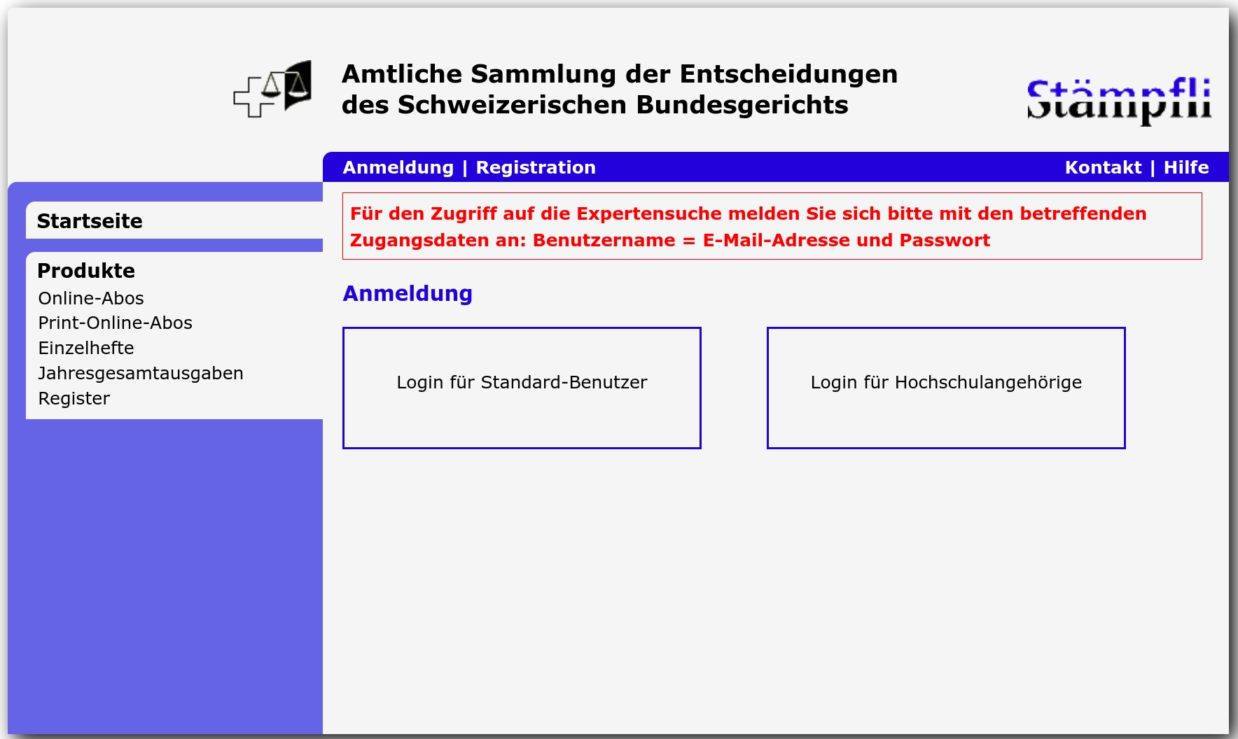 Expertensuche / Register / Bestellungen (kostenpflichtig)