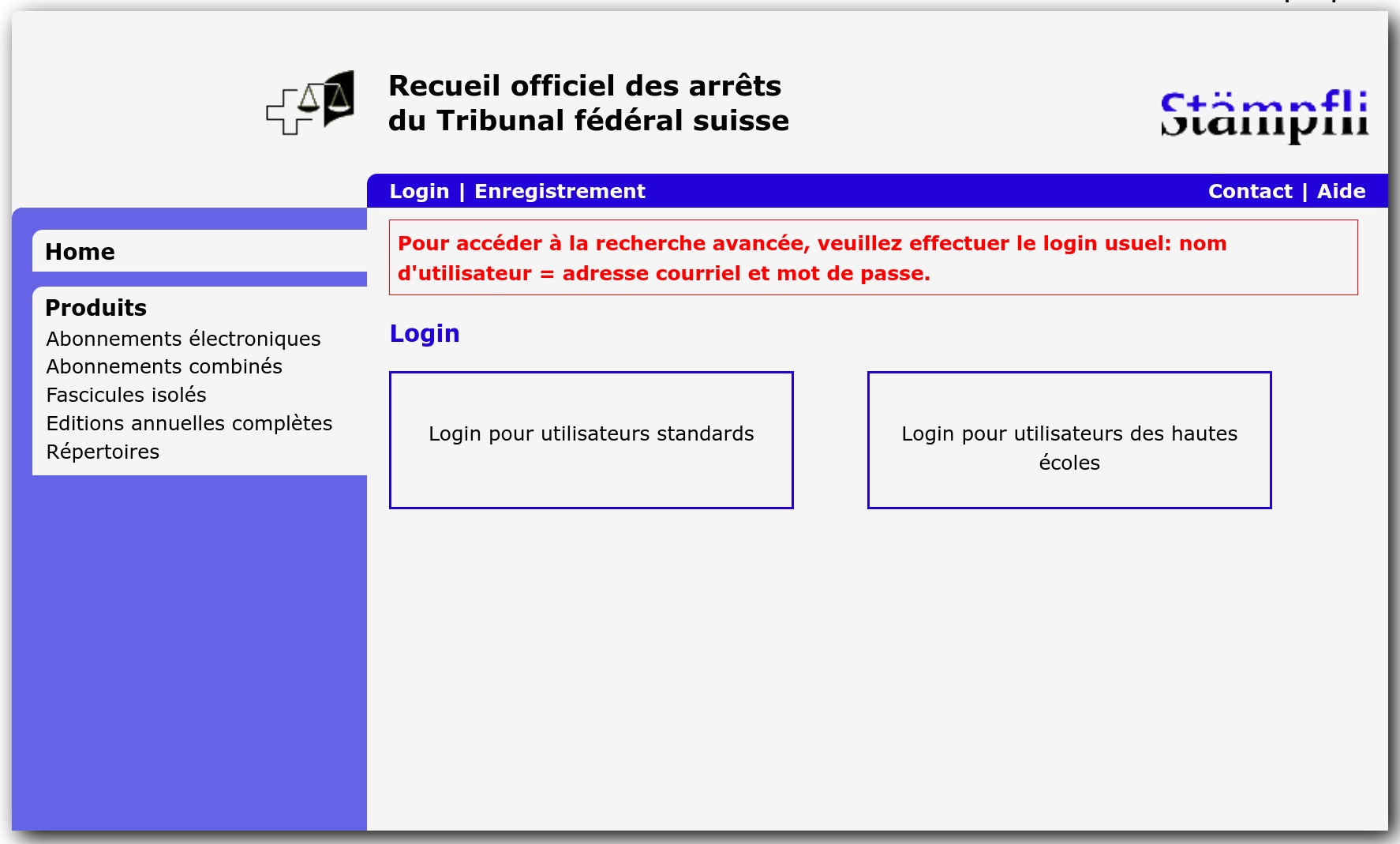Recherche avancée / Registre / Commandes (payant)